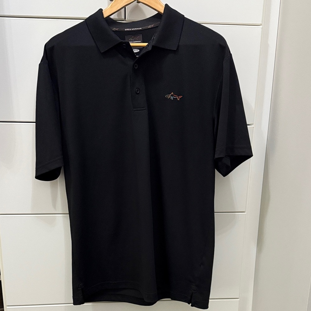 Tasso Elba Black Polo Shirt with Embroidered Detail